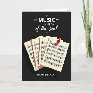 Cartão de Aniversário Coração Musical