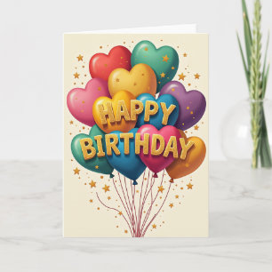 Cartão de Aniversário Coração Vibrante