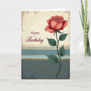 Cartão de Aniversário Coral Rose