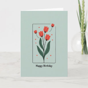 Cartão de Aniversário Coral Tulip