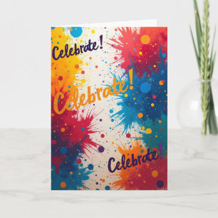 Cartão de Aniversário Cores Explosivas