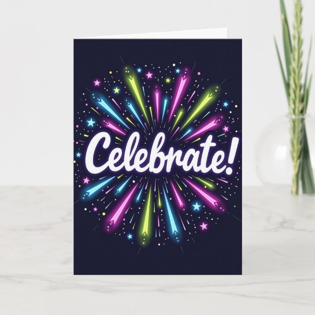Cartão de Aniversário Cosmic Burst (Frente)