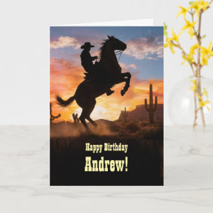 Cartão de Aniversário Country Western Personalizad