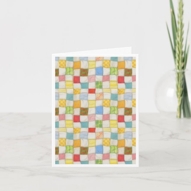 Cartão de Aniversário CRAZY QUILT / Branco (Frente)