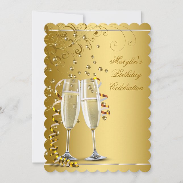 Cartão de Aniversário Creme e Marfim (Frente)