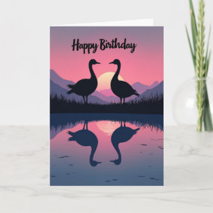 Cartão de Aniversário Crepúsculo Aviário