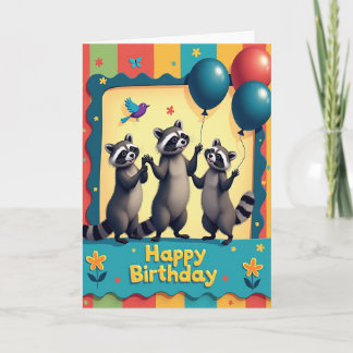 Cartão de Aniversário Criaturas Alegres