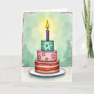 Cartão de Aniversário Crimson Border