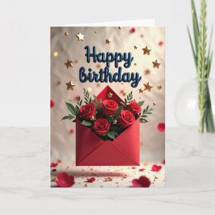 Cartão de Aniversário Crimson Roses