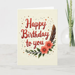 Cartão de Aniversário Crimson Script