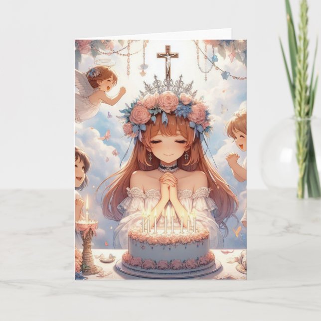 Cartão de Aniversário Cristão das Mulheres (Frente)