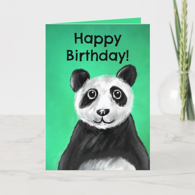 Cartão de Aniversário Cristão (panda) (Frente)