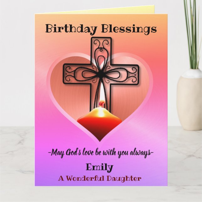 Cartão De Aniversário Cristão Personalizado Para F (Frente)