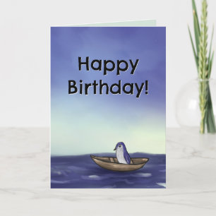 Cartão de Aniversário Cristão (pinguim)