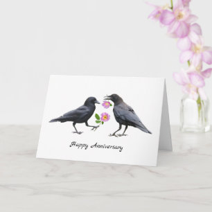 Cartão de Aniversário Crows Roses
