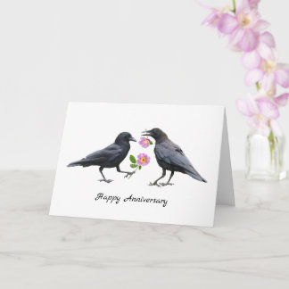 Cartão de Aniversário Crows Roses
