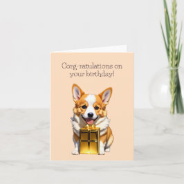 Cartão de Aniversário Cute Engraçado, de Corgi