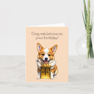 Cartão de Aniversário Cute Engraçado, de Corgi