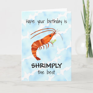 Cartão de Aniversário da Aquarela do Camarão