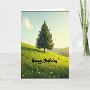 Cartão de Aniversário da Árvore Dourada