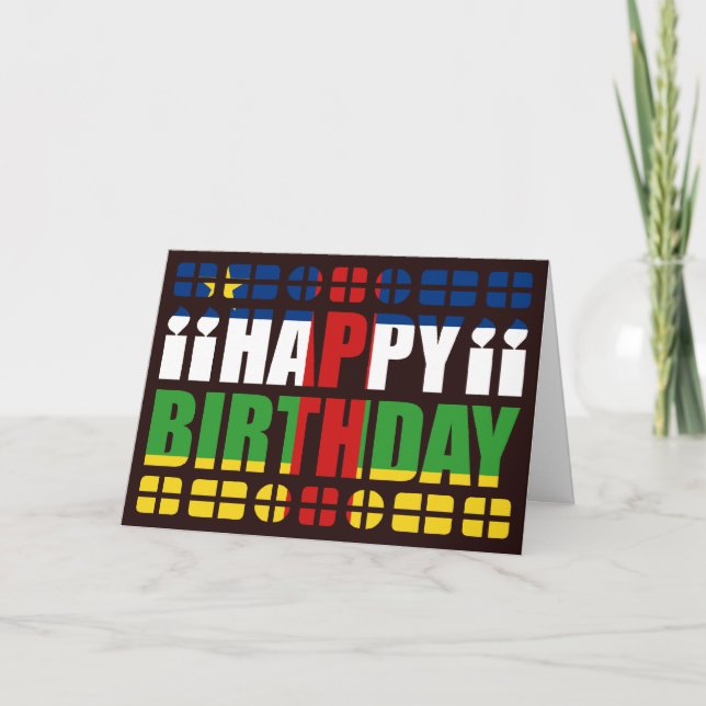 Cartão de Aniversário da Bandeira Centrafrique (Frente)