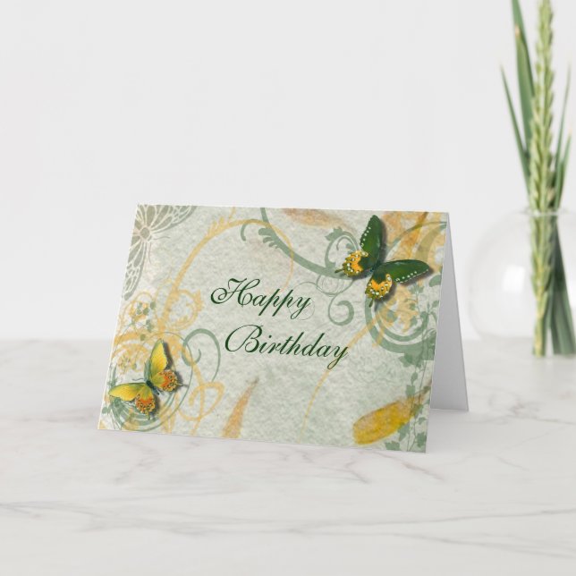 Cartão de Aniversário da Borboleta (Frente)