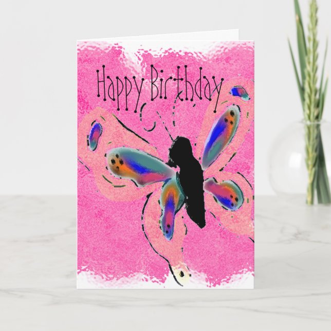 Cartão de Aniversário da Borboleta (Frente)