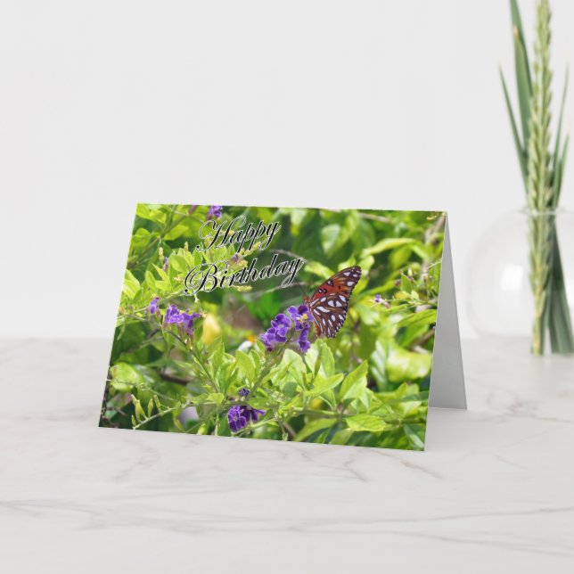 Cartão de Aniversário da Borboleta - Frente do Gol (Frente)