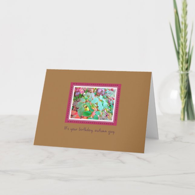 Cartão de Aniversário da Cara de outono (Frente)