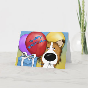 Cartão de Aniversário da Collie Rough