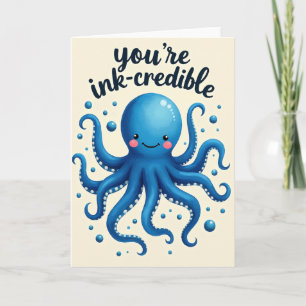 Cartão de Aniversário da Criatura Azul Fofa