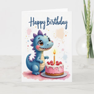 Cartão de Aniversário da Criatura Azure Doce