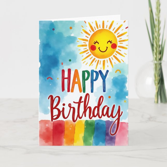 Cartão de Aniversário da Esfera Sorridente (Frente)
