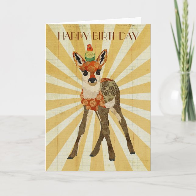Cartão de Aniversário da FAWN & BIRD (Frente)