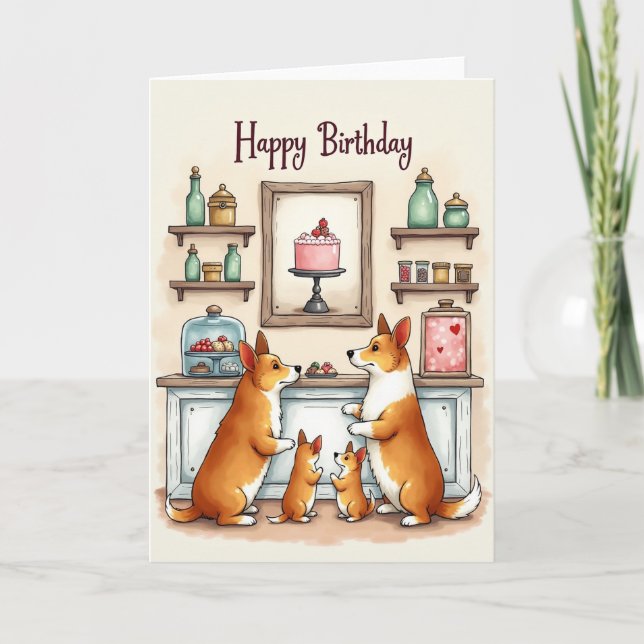 Cartão de Aniversário da Festa do Cachorrinho (Frente)