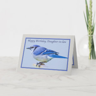 Cartão de Aniversário da Filha com Pássaro Azul