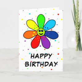 Cartão de Aniversário da Flor Arco-Íris