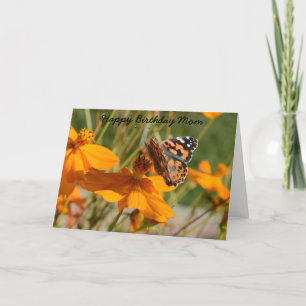 Cartão de Aniversário da Flor da Borboleta Monarca