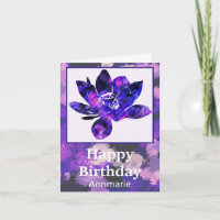 Cartão de Aniversário da Flor do Lotus Purple Espi