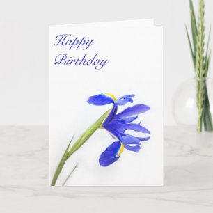 Cartão de Aniversário da Flor Roxo Iris