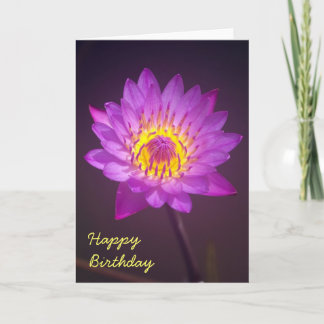 Cartão de Aniversário da Flor Roxo Lotus