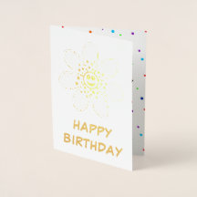 Cartão de Aniversário da Folha de Flor Arco-Íris