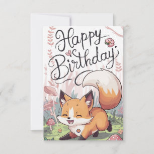 Cartão de Aniversário da Fox Fox Encantada Encanta
