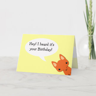 Cartão de Aniversário da Fox Simples