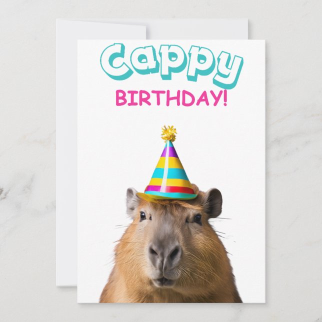 Cartão de Aniversário da Funny Capybara Pun (Frente)