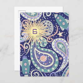 Cartão de Aniversário da Galáxia Espacial Retro