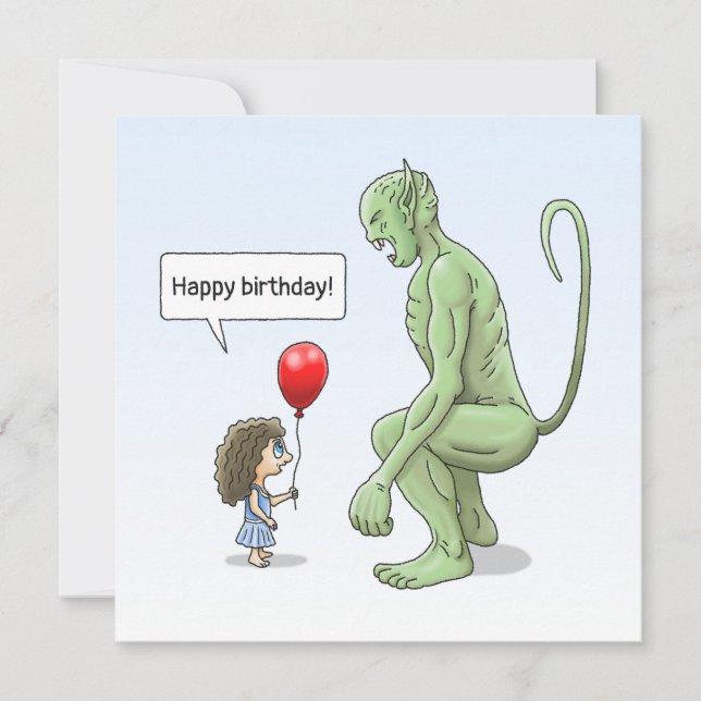 Cartão de Aniversário da Garota e do Goblin (Frente)