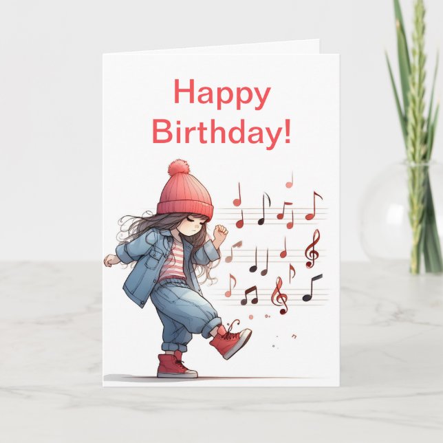 CARTÃO DE ANIVERSÁRIO DA GAROTA KICK SONG (Frente)