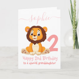 cartão de aniversário da garota Lion