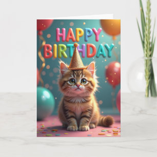 Cartão de Aniversário da Ginger Tabby